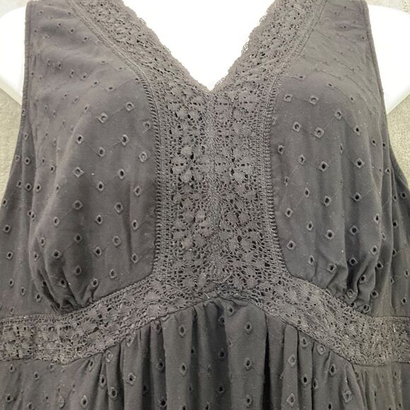 TORRID Sleeveless Eyelet V-Neck Women's Babydoll Blouse Top Size 3XL Black Fairy - Picture 2 of 13